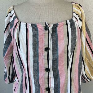 Live 4 Truth Cotton Flax Blend Top Size XL EUC